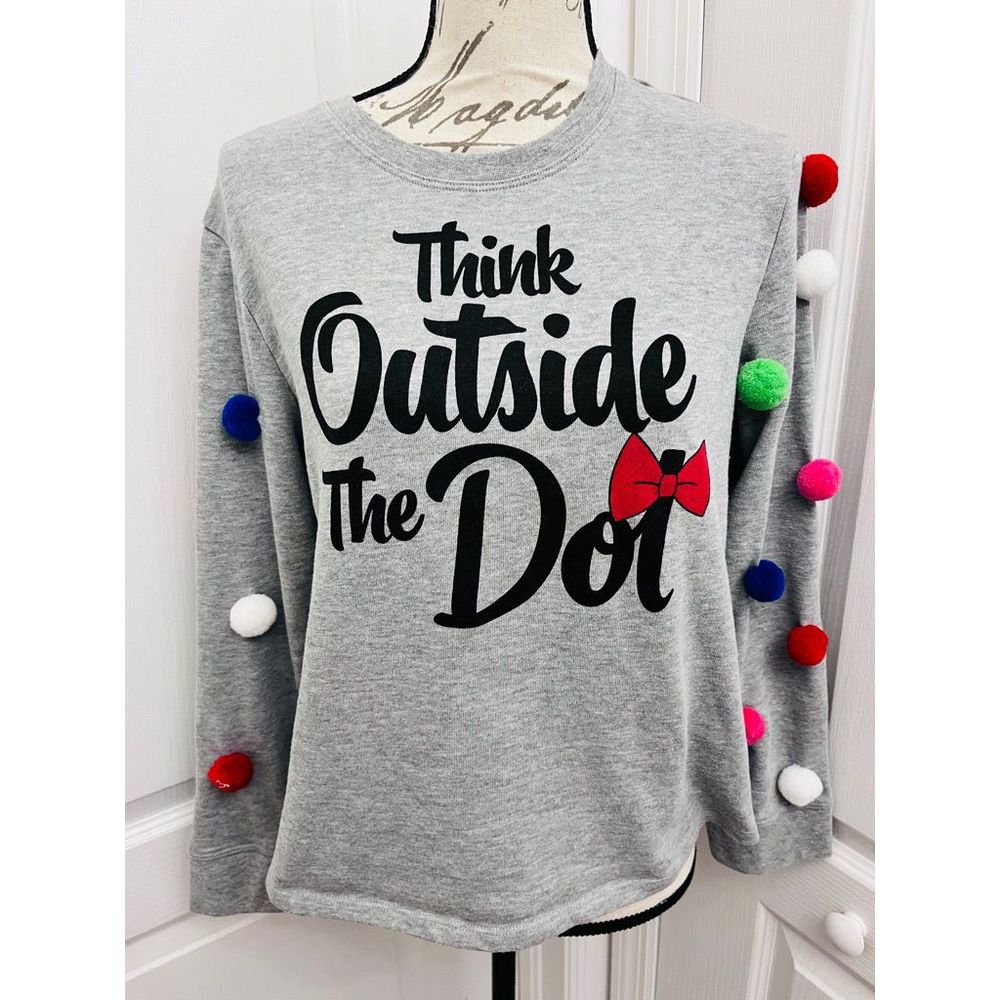 Disney parks gray sweatshirt Minnie Mouse dots size L